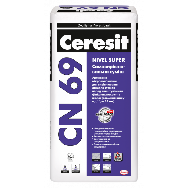 Самовирівнювальна суміш Ceresit CN 69 Nivel Super /25кг